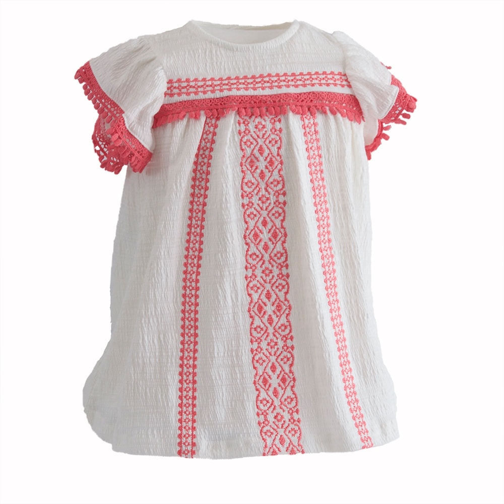 Infant/Toddler White Embroidered Dress
